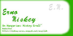 erno miskey business card